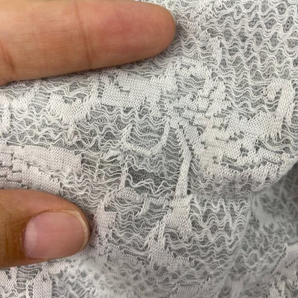 Maurices Womens Lace Overlay Gray Long Sleeve Sweater Top Medium - Picture 5 of 10